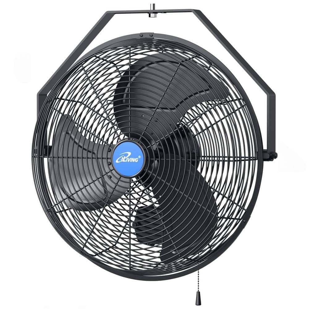 18 Inch 3 Speeds Wall Mounted Variable Indoor/Outdoor Weatherproof Fan, Bla