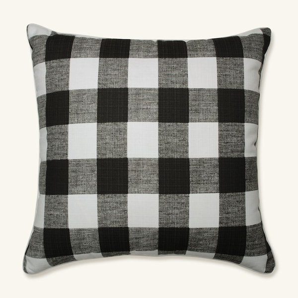 Pillow Perfect Black Square Outdoor Square Throw Pillow
