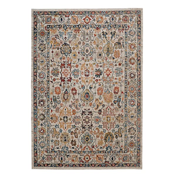 Laramie Ivory and Blue 8 ft. x 10 ft. Area Rug