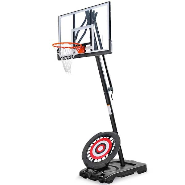 Portable Basketball Hoop, Adjustable Height, 44" Backboard & Rebounder