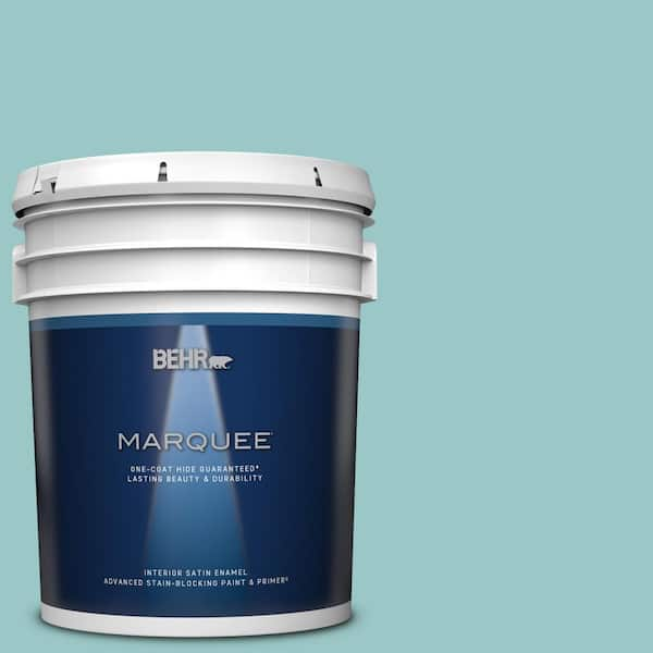 BEHR MARQUEE 5 gal. #MQ6-08 Aquifer One-Coat Hide Satin Enamel Interior Paint & Primer