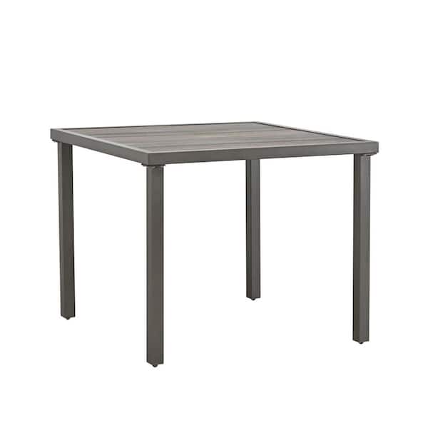TOP SPACE Grey Square Metal Outdoor Dining Table