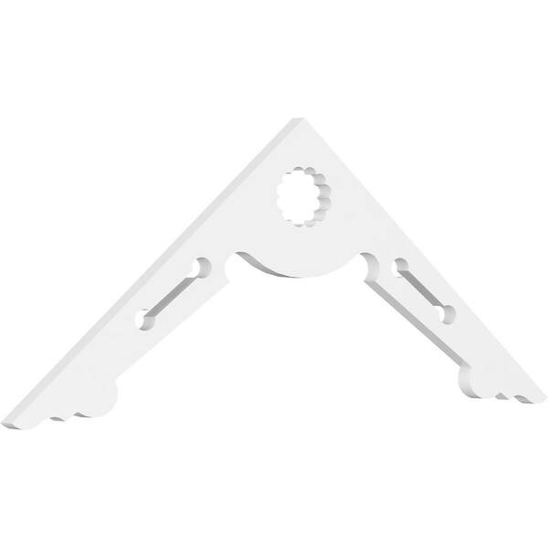 Ekena Millwork 1 in. x 48 in. x 18 in. (9/12) Pitch Cena Gable Pediment Architectural Grade PVC Moulding
