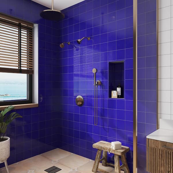 Terralis 6 in. x 6 in. Glossy Royal Blue Porcelain Square Wall and Floor Tile (4.65 sq. ft./case)-19 Pack