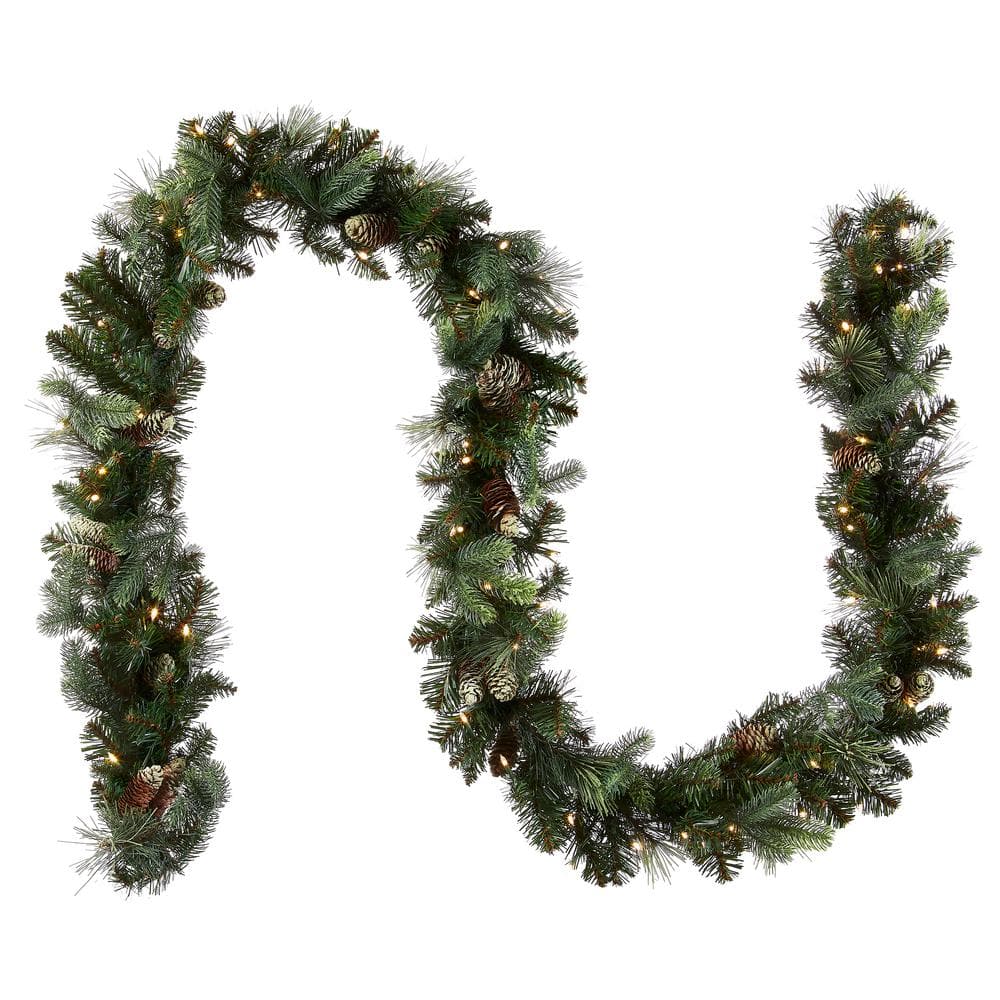  Carolina Pine 9 ft. Garland with Clear Lights