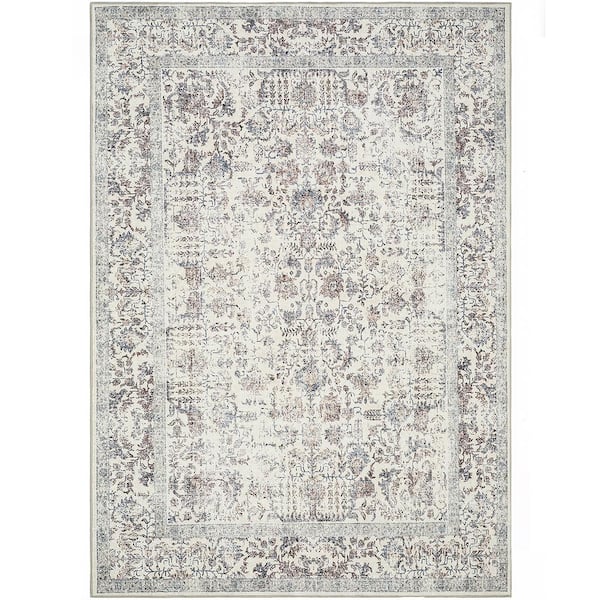 Entomology Taupe 4 ft. x 6 ft. Vintage Floral Area Rug