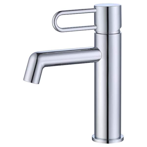 Tomfaucet Single Handle Single Hole Bathroom Faucet in Polished Chrome