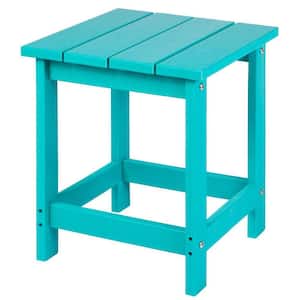 Turquoise Square Recycled Plastic Outdoor Side Table