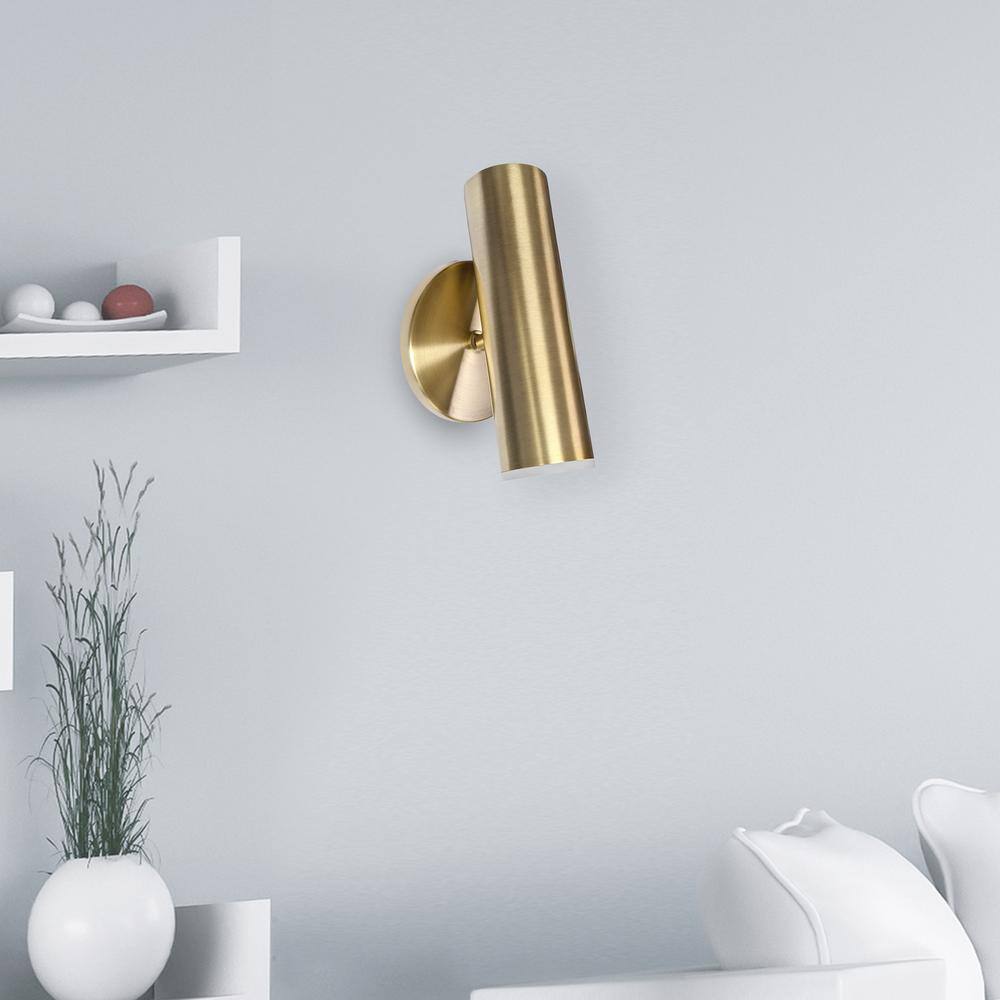 Modern 7.75'' Black and Chrome LED Wall Sconce with Dimmable Spotlight