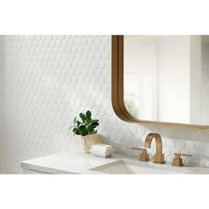 White 2 in. Hexagon 11 in. x 11 in. Matte Porcelain Mesh-Mounted Floor and Wall Mosaic Tile (12.96 sq. ft. /case)