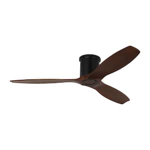 Collins 52 in. Smart Home Matte Black Hugger Ceiling Fan with Dark Walnut Blades, DC Motor and Remote Control