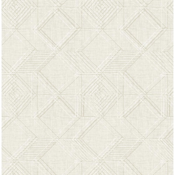 2969-26019 Moki Off-White Lattice Geometric Wallpaper