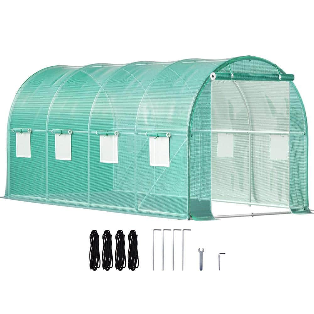 Walk-In Tunnel Greenhouse, 15 ft. x 7 ft. x 7 ft., Roll-Up Windows and Reinforced Steel Frame price history on PriceWatchPro