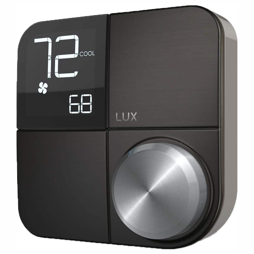 Lux Kono Smart Wi-Fi Thermostat with Interchangeable Black 