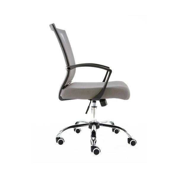 VANDUE - Zuna Black and Gray Ergonomic Mesh Mid Back Office Desk Rolling Chair