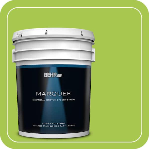 BEHR MARQUEE 5 gal. #420B-5 Sweet Midori Satin Enamel Exterior Paint & Primer