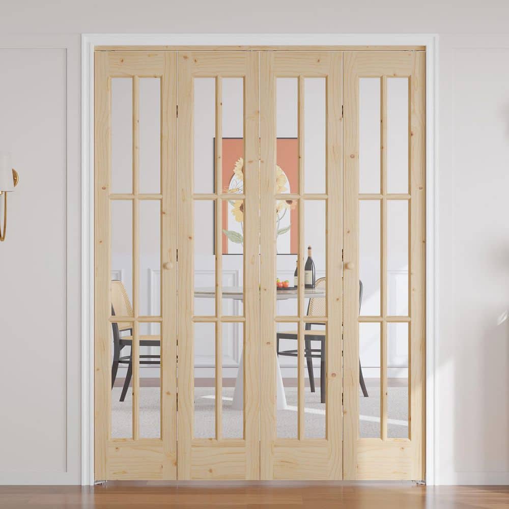 easelife 60 in. x 80 in. 6-Lite Clear Glass Solid Core Unfinished