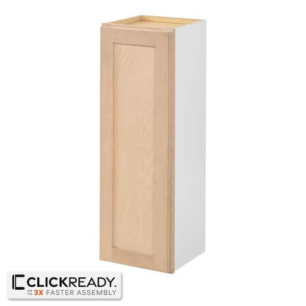 12 in. W x 12 in. D x 36 in. H Ready to Assemble Wall Kitchen Cabinet in Unfinished with CLICKREADY Technology