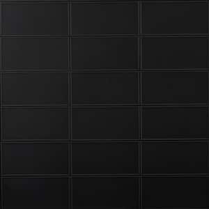 Tori Border Black 8 in. x 4 in. Matte Ceramic Wall Tile (28 Pieces, 6.02 sq. ft./Case)
