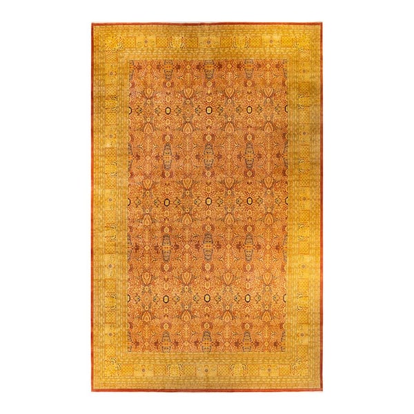 Mogul One-of-a-Kind Handmade Orange 18 ft. 7 in. x 11 ft. 10 in. Indoor Area Rug