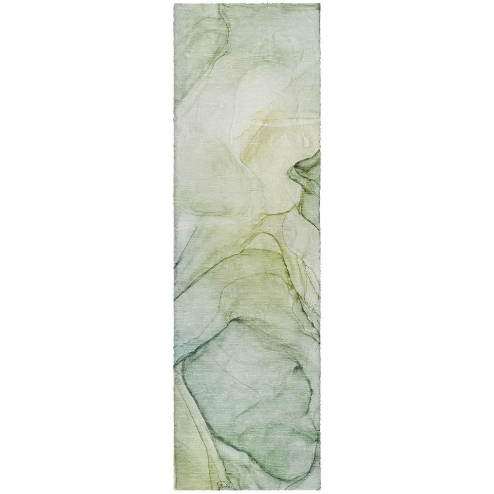 Dream Shag Premium Machine Washable Abstract ADS502 Green 2 ft. x 7 ft. Runner Rug price history on PriceWatchPro