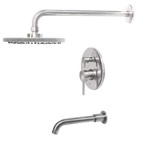 RADIANCE Single Handle 1 -Spray Tub and Shower Faucet 2.5 GPM in. Brushed Nickel Valve Included