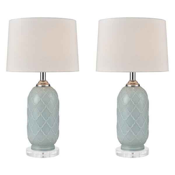 Titan Lighting Rockwell 24 in. Pale Blue Table Lamp