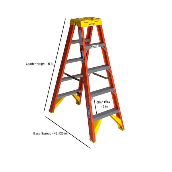 12 ft. Fiberglass Step Ladder with 300 lbs. Load Capacity Type IA Duty  Rating