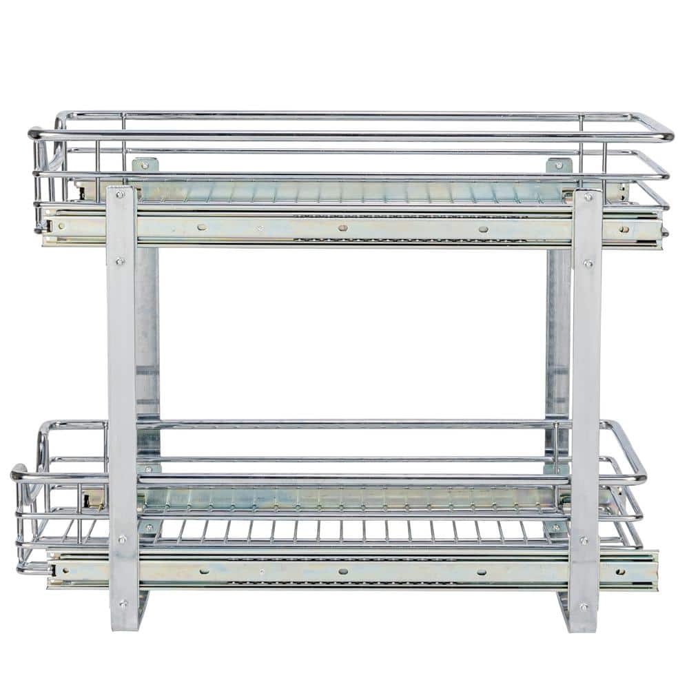 Chrome-Plated Steel 2-Tier Pull-Out Cabinet Organizer