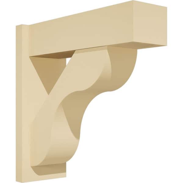 Ekena Millwork Carmel 7 in. W x 20 in. H x 20 in. D Signature Urethane Polyurethane Outlooker with Block Ends