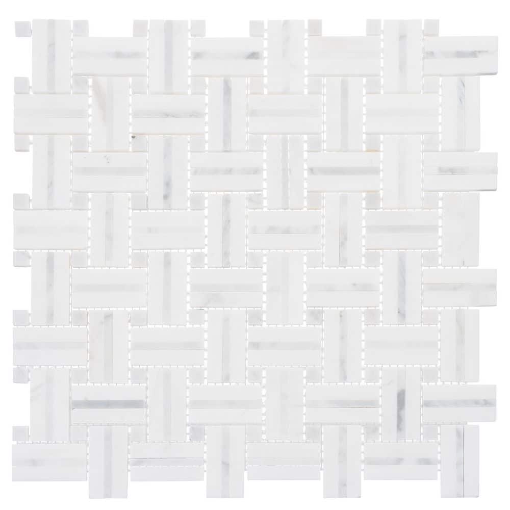 Fabrique Damask White/Gray 4.5 in. x 8.25 in. Woven Look Smooth Natural Sto