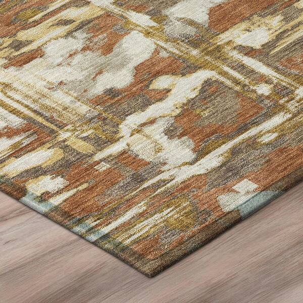 Chantille Machine Washable Indoor/Outdoor Abstract ACN2928 Paprika 2 ft. x 7 ft. Runner Rug