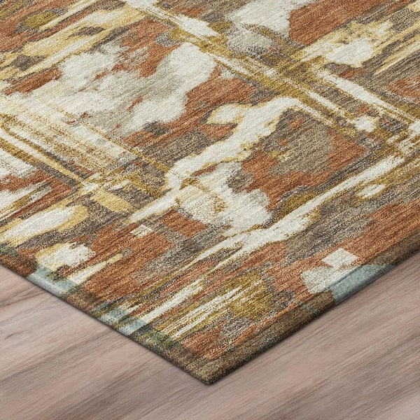 Chantille Machine Washable Indoor/Outdoor Abstract ACN2928 Paprika 5 ft. x 7 ft. 6 in. Area Rug