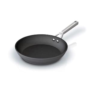 10 .25 in. Hard-Anodized Heavy-gauge Aluminum Nonstick Durable Frying Pan in Slate Gray with Stainless Steel Handle