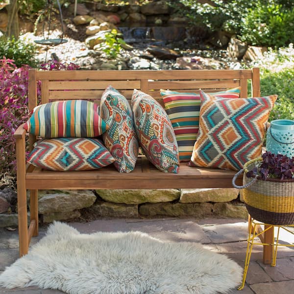 Sorra Home 60 in. x 18 in. x 2 in. Rectangular Indoor/Outdoor Corded Bench Cushion in Gardenia Seaglass