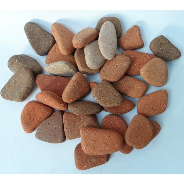 Unbranded Rock Ranch 0.25 cu. Ft. 20 lbs. 1 in. to 2 in. Tumbled Clay Spanish Style Roof Tile for Landscaping and Gardening