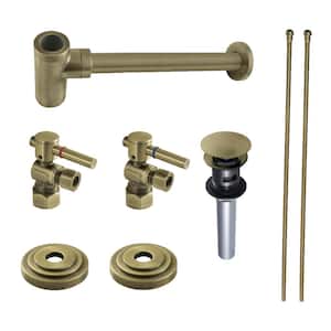 Trimscape Bathroom Plumbing Trim Kits with P-Trap and Overflow Drain in Antique Brass