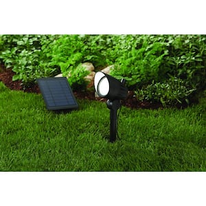 150-300 Lumens Black LED High-Low Metal Outdoor Solar Spotlight