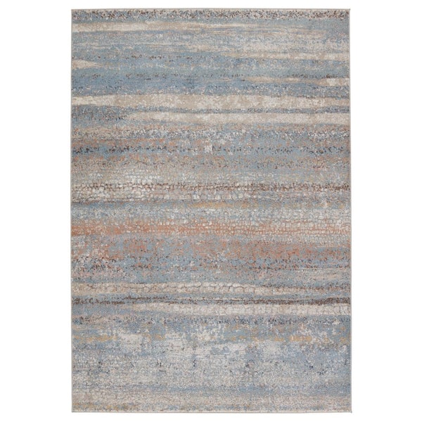 Jaipur Living Abrielle Blue/Tan 6 ft.7 in. x 9 ft.6 in. Abstract Rectangle Area Rug