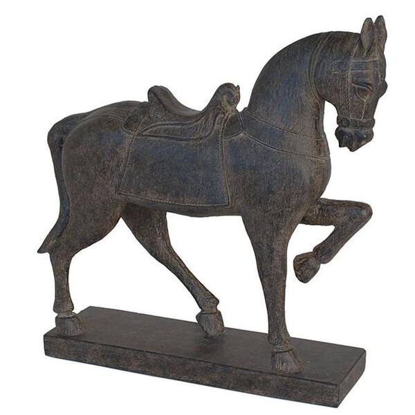 Generic unbranded 14.5 in. Antique Black Decorative Trotting Horse Figurine