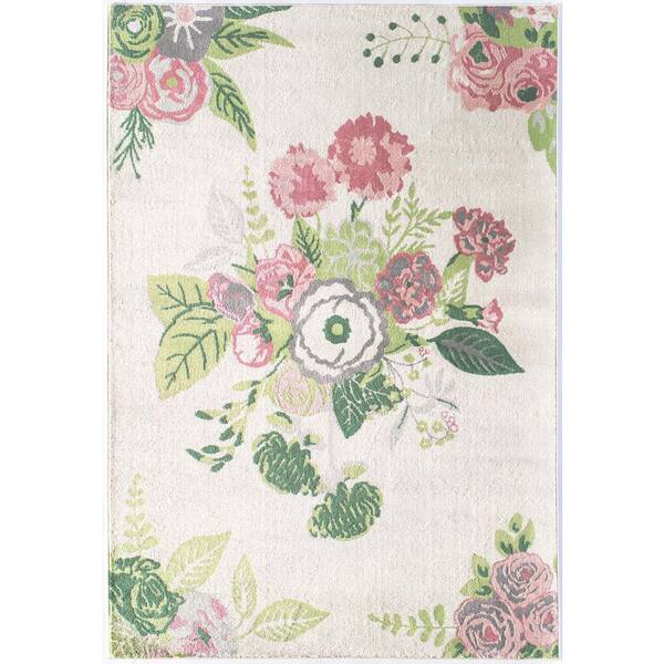 Rugs America Hanna Rose Garden Floral Beige Transitional 9 ft. x 12 ft. Area Rug