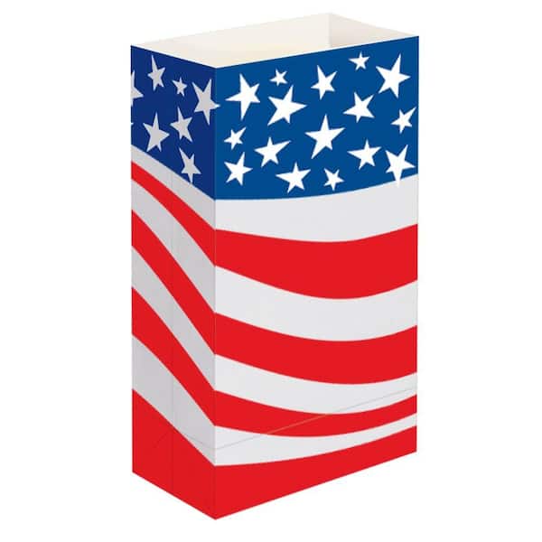 LUMABASE Flame Resistant Paper Luminaria Bags in Americana (100-Pack)-DISCONTINUED