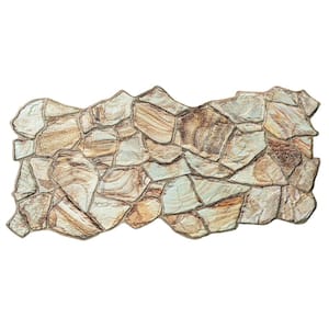 3D Falkirk Retro V 39 in. x 19 in. Brown Beige Faux Stone PVC Decorative Wall Paneling (10-Pack)