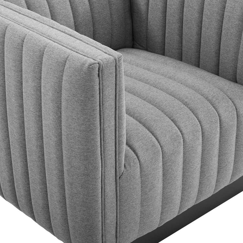 Elegant Light Gray Velvet Wood Base Accent Chair