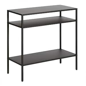 Ricardo 24 in. Blackened Bronze Side Table with Metal Shelves