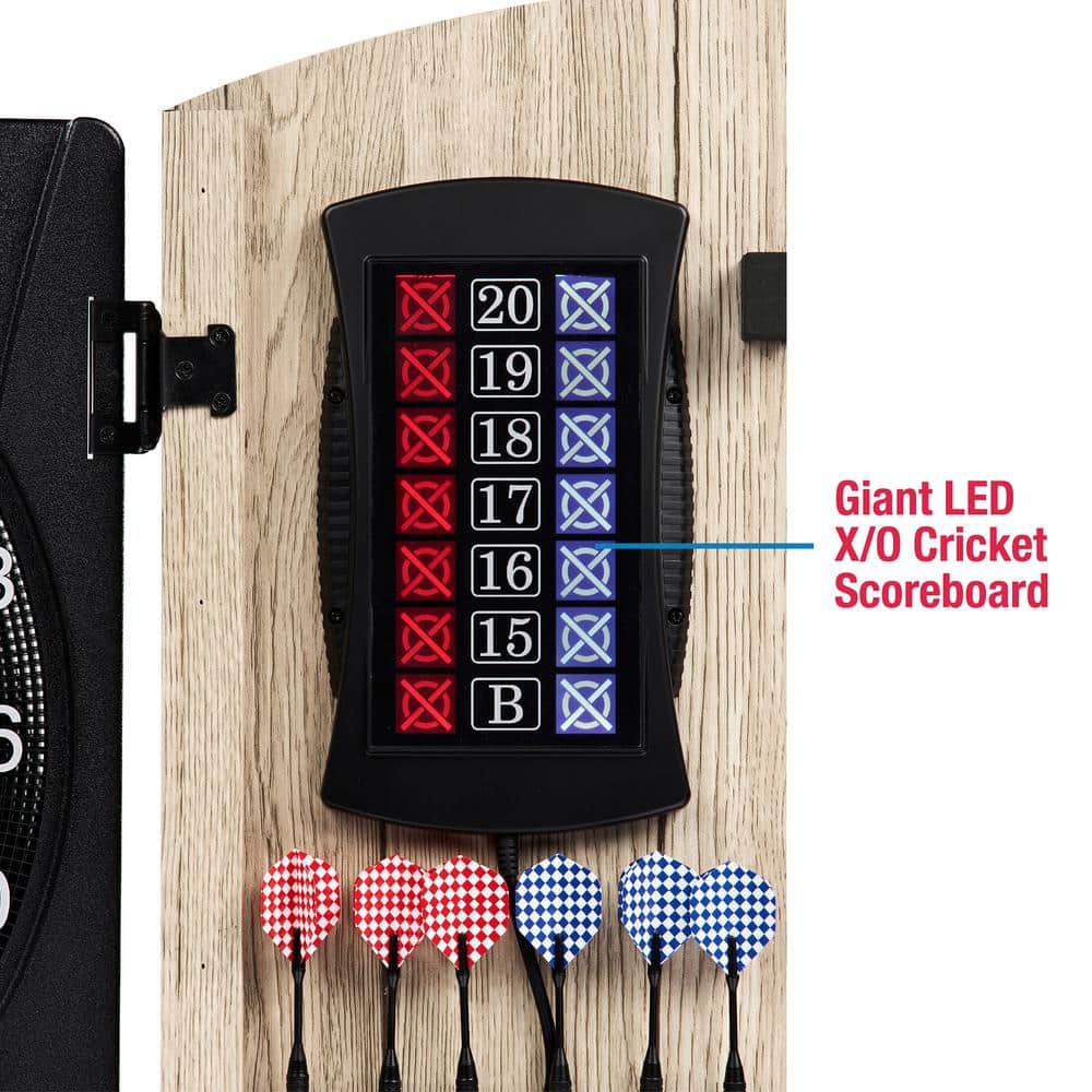 Elmhurst Smart Dartboard Cabinet with Digital Scorekeeping and Soft Tip Darts