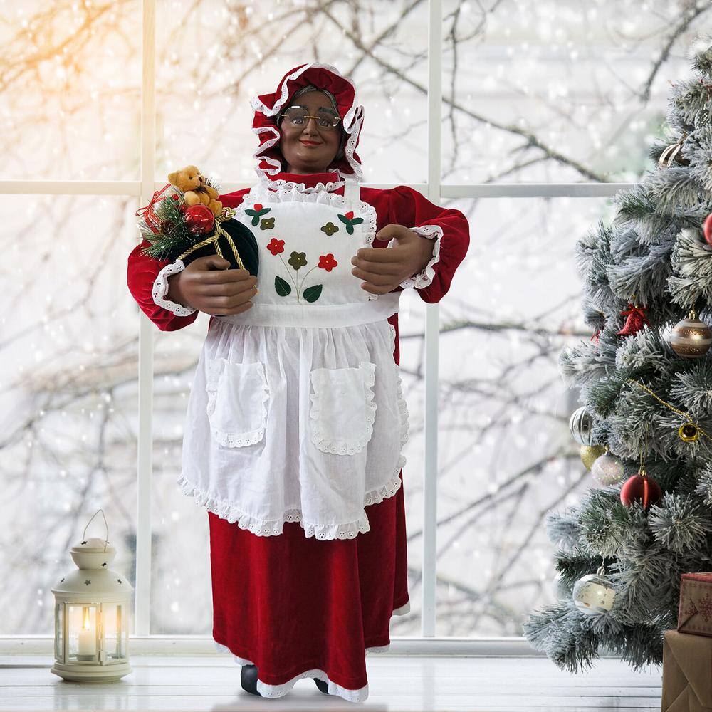 3-Ft. Red and White Animated Mrs. Claus with Apron