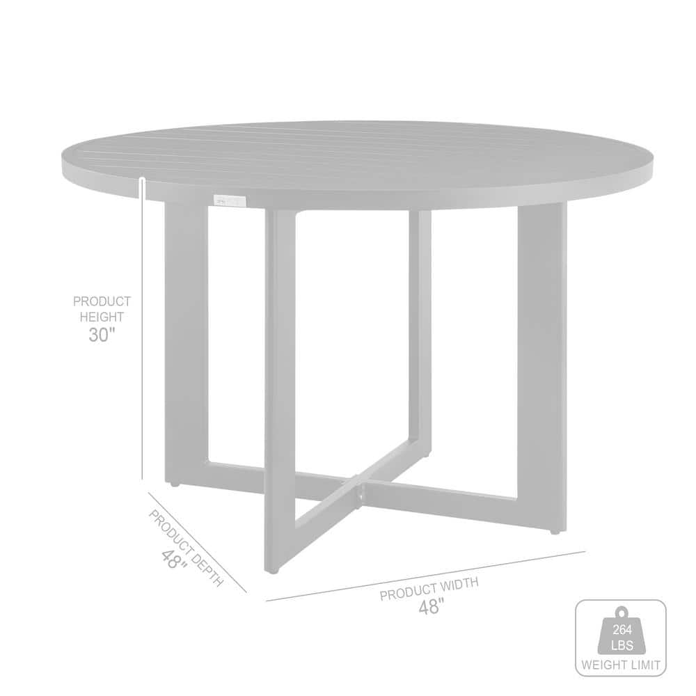 Grand Black Round Aluminum Outdoor Dining Table