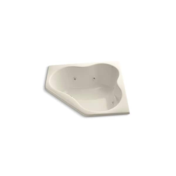 KOHLER ProFlex 4.5 ft. Acrylic Oval Drop-in Whirlpool Bathtub in Almond