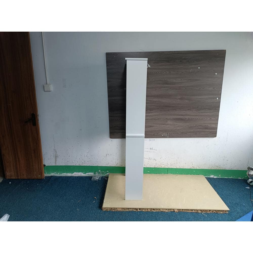 White Wood Over-the-Toilet Storage with Adjustable Shelves and Doors